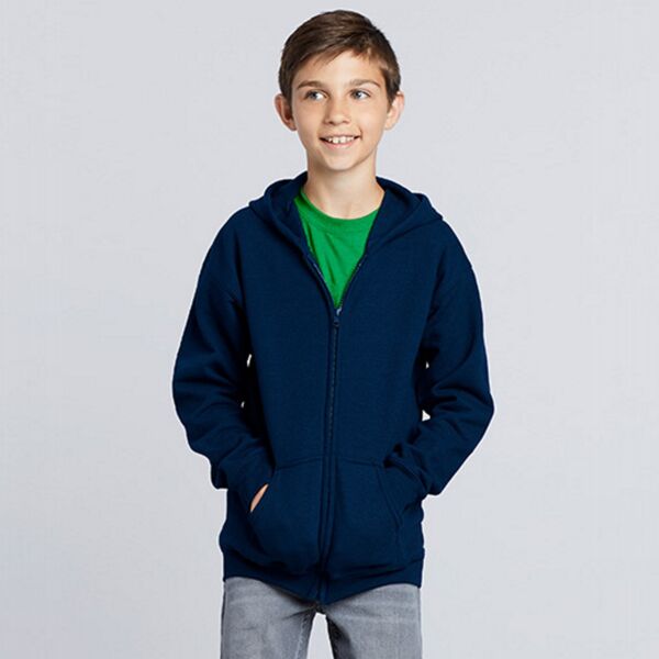 GILDAN&REG; HEAVY BLEND&TRADE; FULL ZIP HOODED YOUTH SWEATSHIRT 18600B Thumbnail