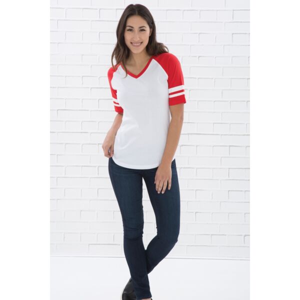 ATC&TRADE; EUROSPUN&REG; RING SPUN BASEBALL LADIES' TEE ATC0822L Thumbnail