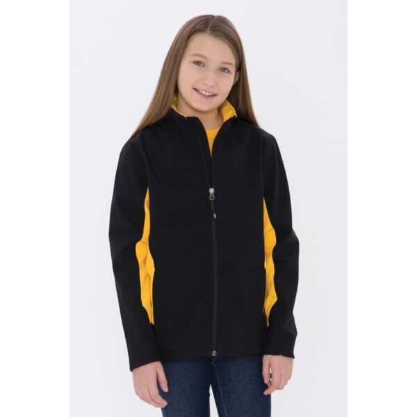 COAL HARBOUR&REG; EVERYDAY COLOUR BLOCK SOFT SHELL YOUTH JACKET Y7604 Thumbnail
